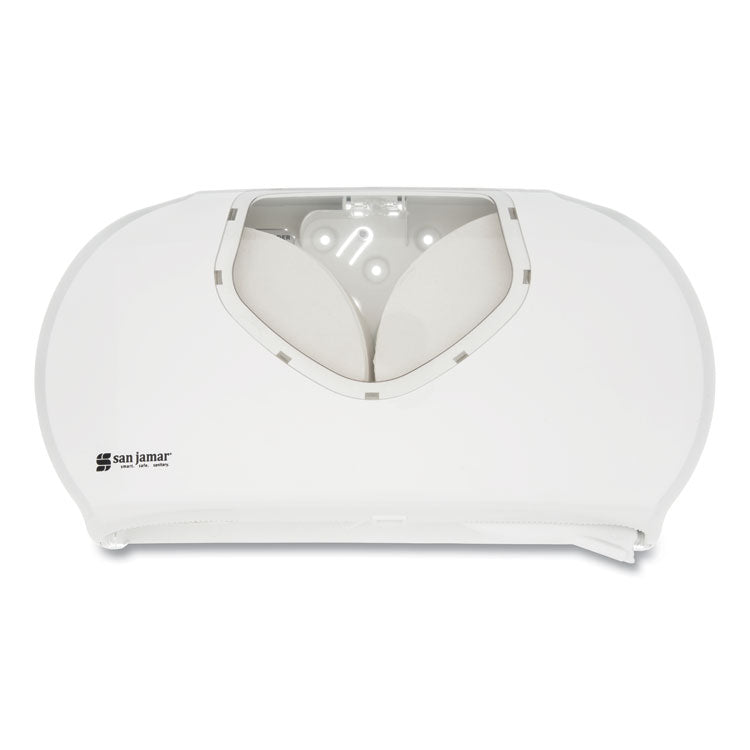 San Jamar Double JRT Dispenser White/Clear Look