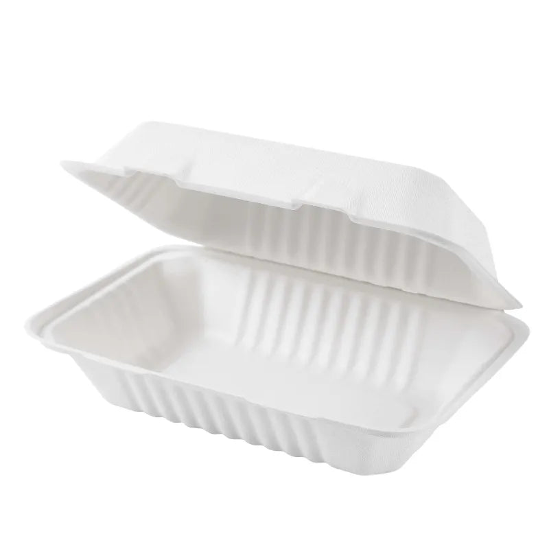 9x6x3 Bagasse Rectangle Clam 250/CS