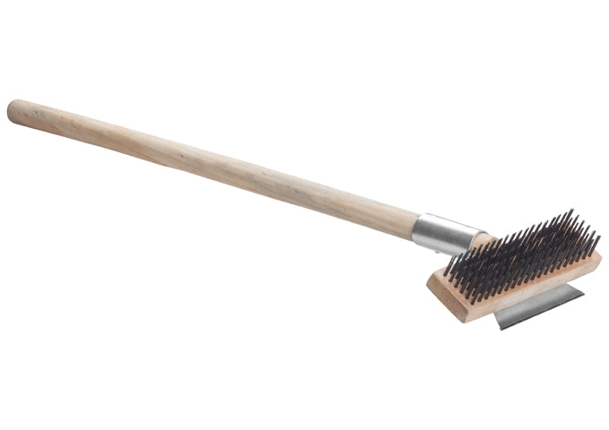 Winco 27" Pizza Oven Scraper with Wooden Handle