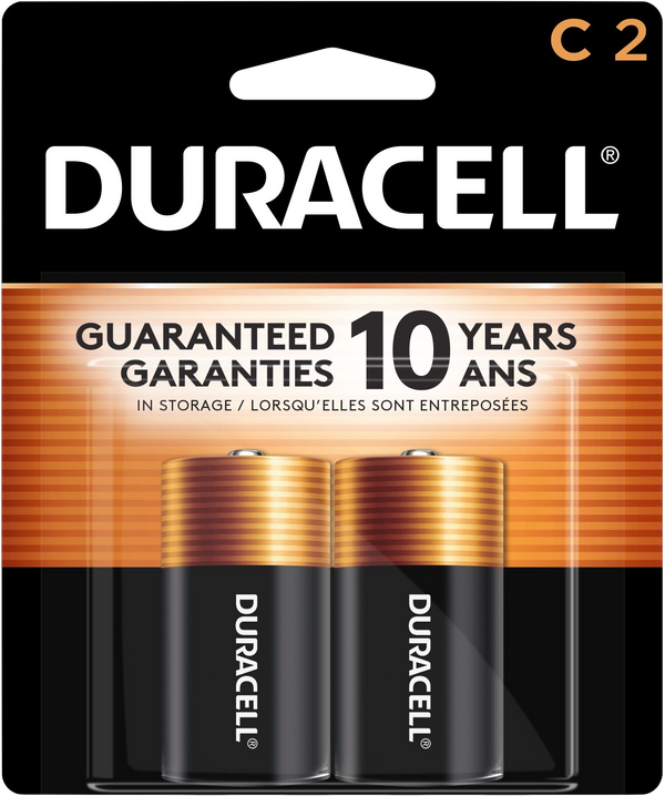 Duracell Coppertop Alkaline Batteries C 2ct