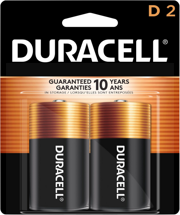 Duracell Coppertop Alkaline Batteries D 2ct