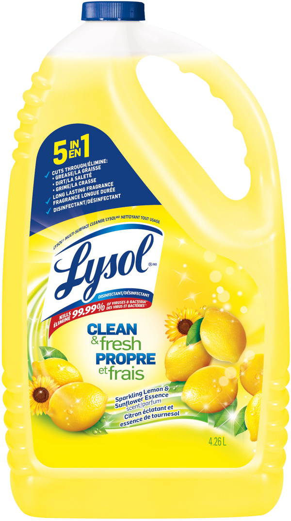 Lysol Clean & Fresh Sparkling Lemon & Sunflower Essence Scent Multi-Surface Cleaner 4.26L