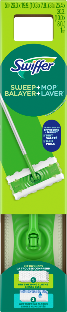 Swiffer Sweep + Mop Kit 1 Sweeper + 5 Dry Cloths + 3 Wet Cloths