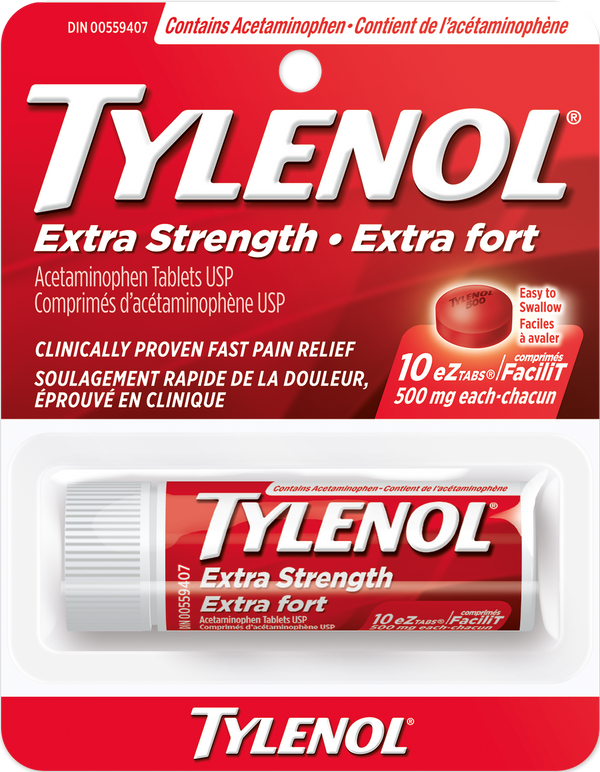 Tylenol Extra Strength EZtabs Acetaminophen Tablets USP 500mg 10ct