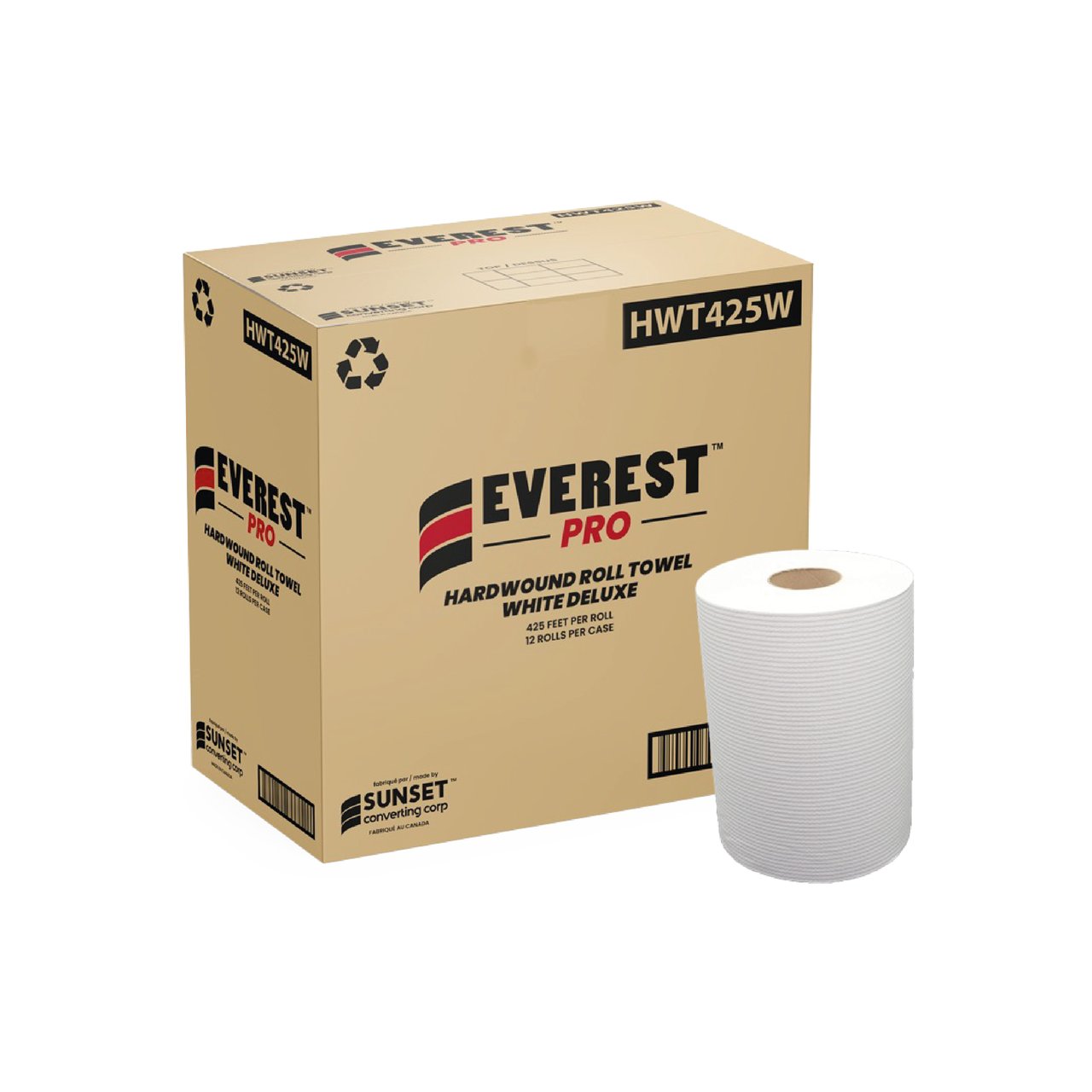 Everest Pro White Roll Towel 425 x12 Rolls/cs