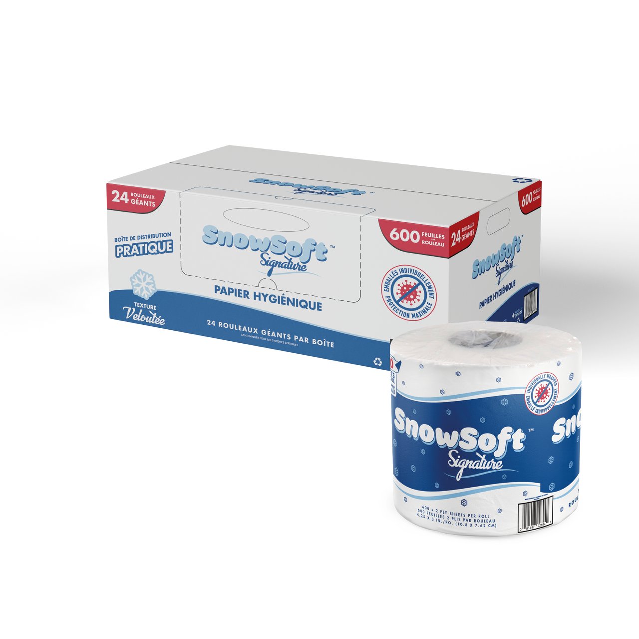 Snowsoft™ Signature Toilet Paper, 2 ply, 24x600 Sheets