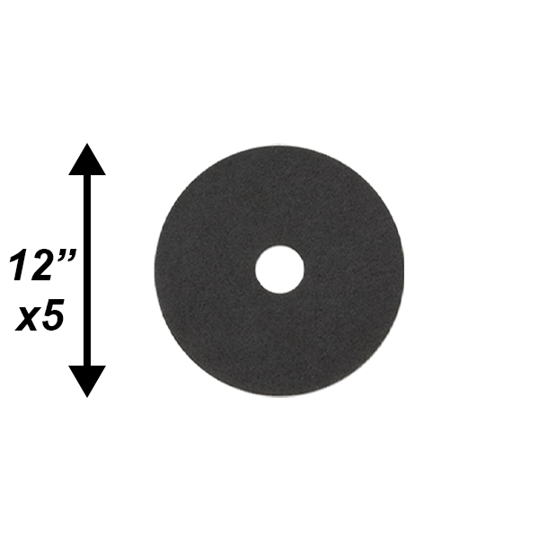 PPC 12" Black Stripping Pad 5/CS