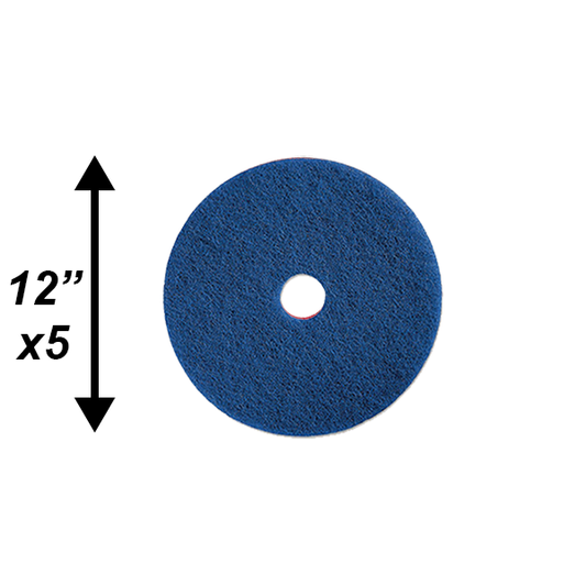 PPC 12" Blue Cleaning Pad 5/CS