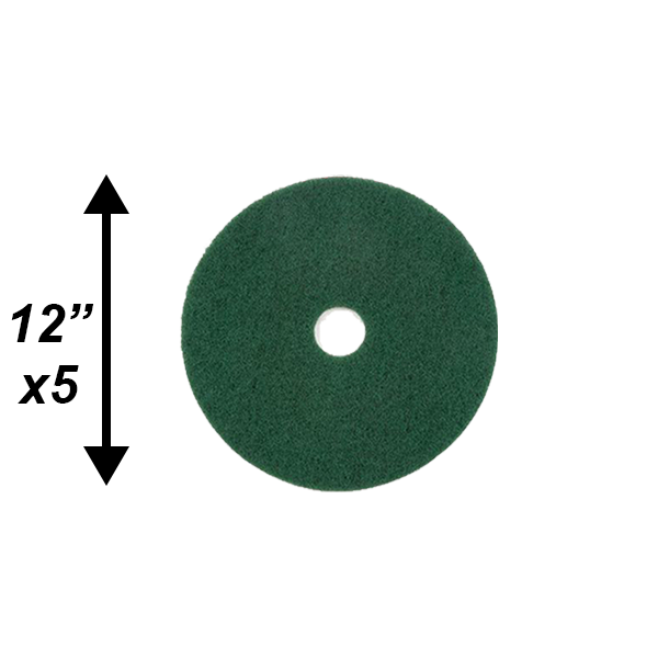 PPC 12" Green Scrubbing Pad 5/CS