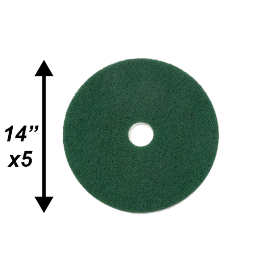 PPC 14" Green Scrubbing Pad 5/CS