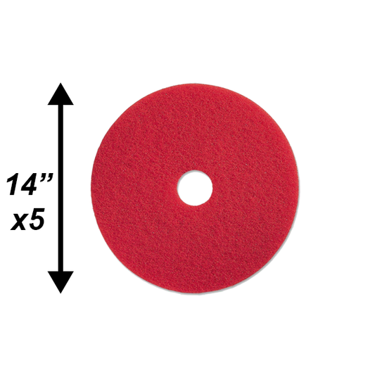 PPC 14" Red Buffing Pad 5/CS