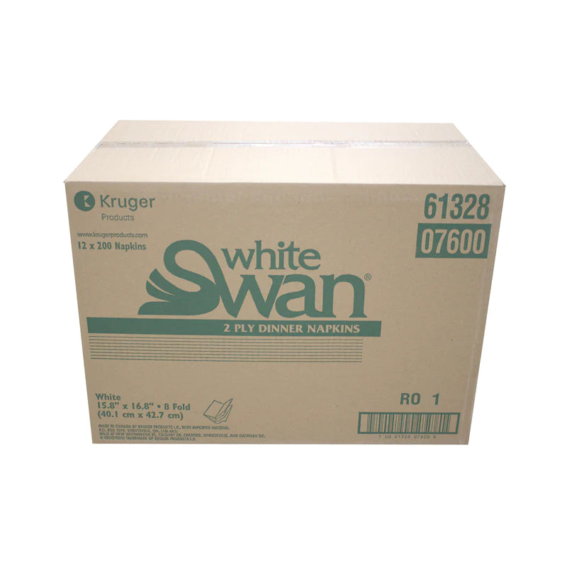 White Swan Dinner Napkins 2ply 12x200/CS