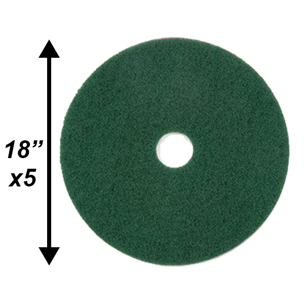 PPC 18" Green Scrubbing Pad 5/CS