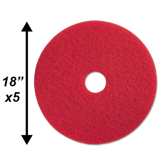 PPC 18" Red Buffing Pad 5/CS