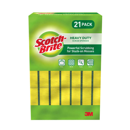Scotch-Brite HD Scrub Sponges Yellow/Green 21/pkg