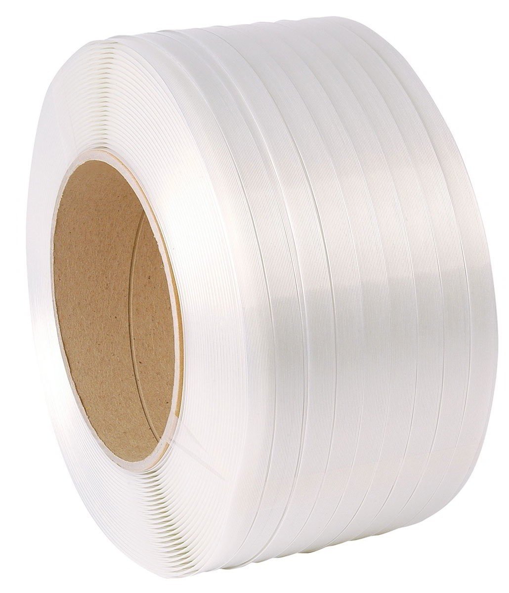 1/2" White Polypro Strapping (PP) x 9900FT x 275lb 8" Core