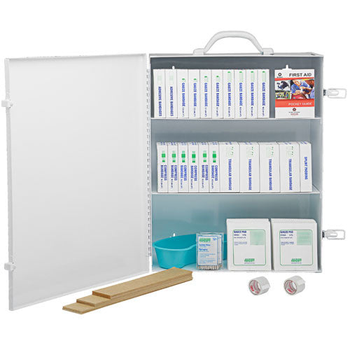 First Aid Kit 16-199 Workers Metal Cabinet Unitized