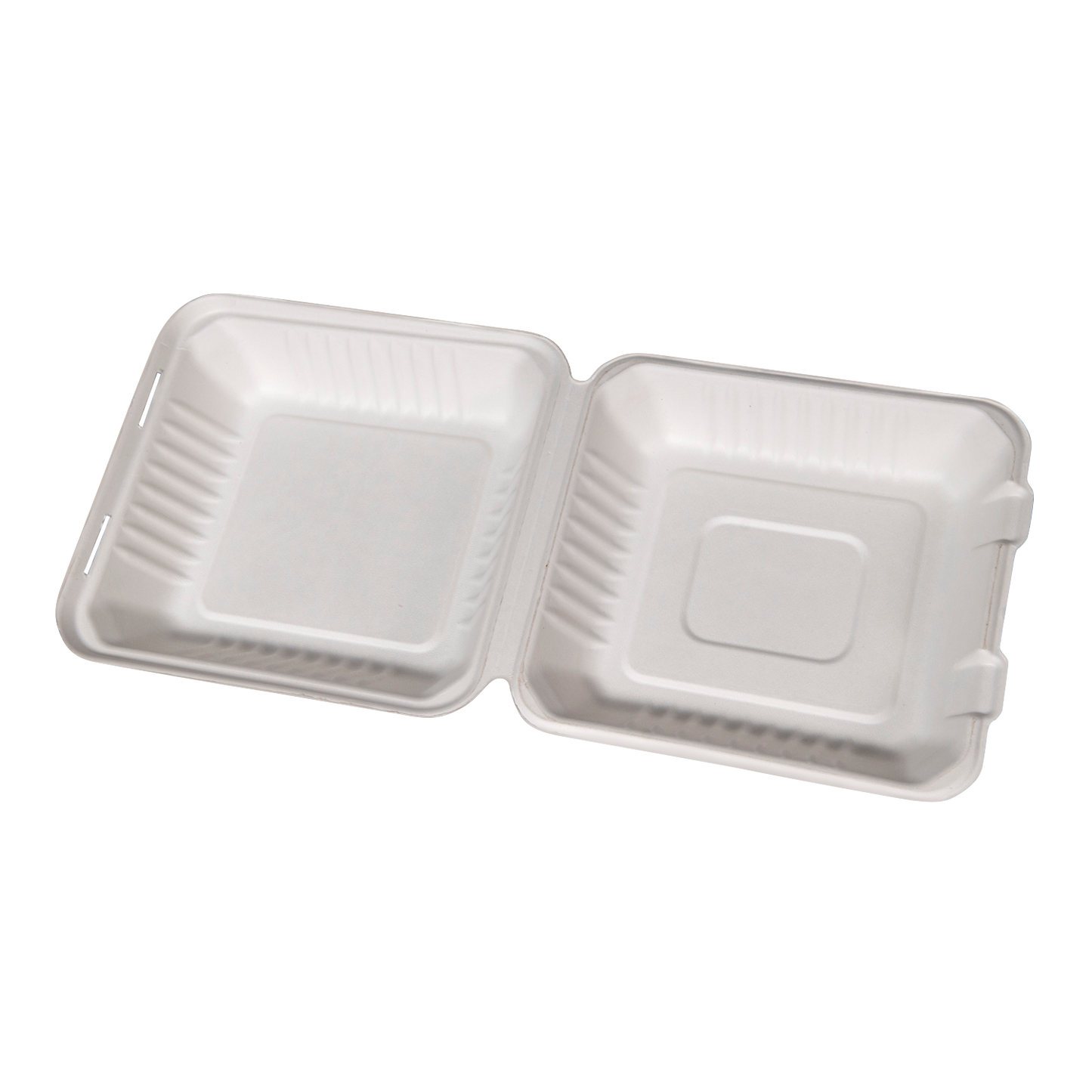8" Compostable Bagasse Hinged Container 200/CS