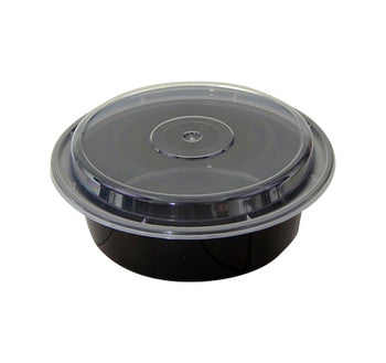 Maple 6"  Round Black/Clear Lid 150/cs