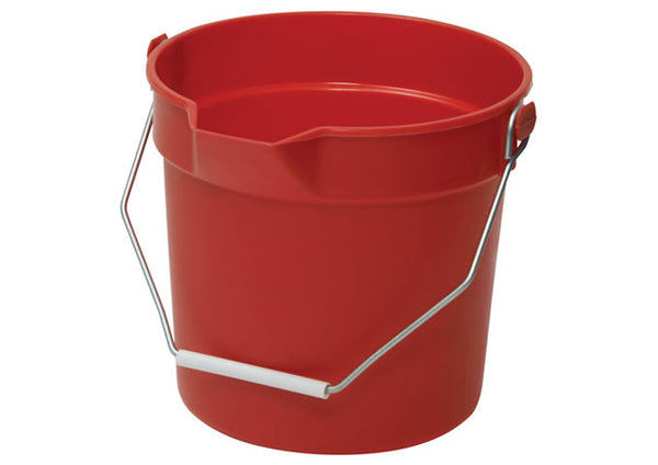 Winco Utility Pail 10qt with Pour Spout & Molded RED