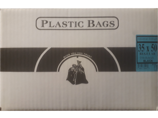 35x50  REG - BLACK Garbage Bags 250/cs