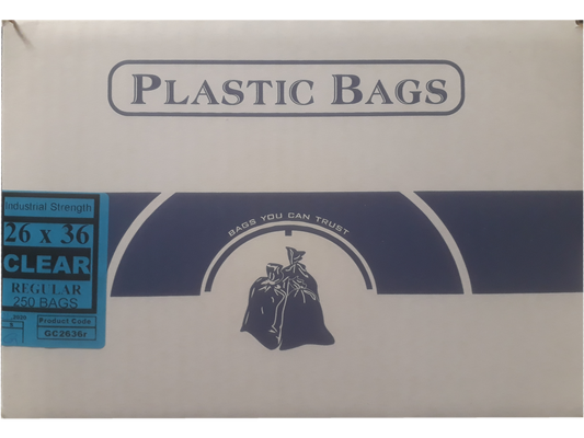 26x36  REG - CLEAR Garbage Bags 250/cs