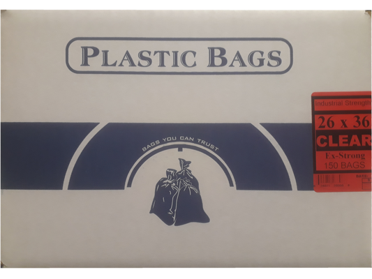 26x36  EX-ST-CLEAR Garbage Bags 125/cs