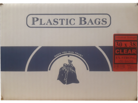 30x38  EX-ST- CLEAR Garbage Bags 125/cs