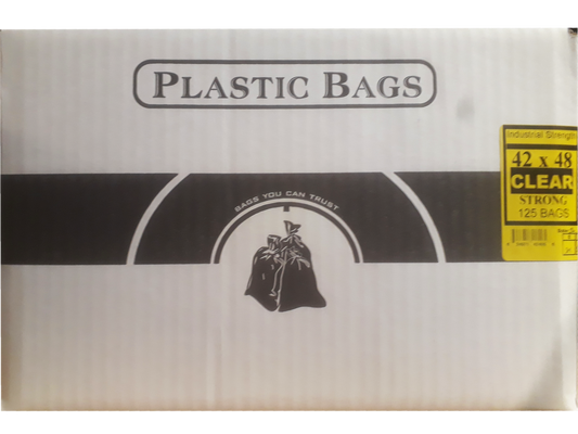 42x48  STR - CLEAR Garbage Bags 125/cs