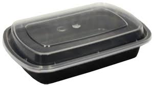 Maple 24oz  Rectangler Black/Clear Lid L924 150/cs