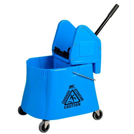 M2 40Qt Down Press Elephant Foot Combo Mop Bucket-Blue