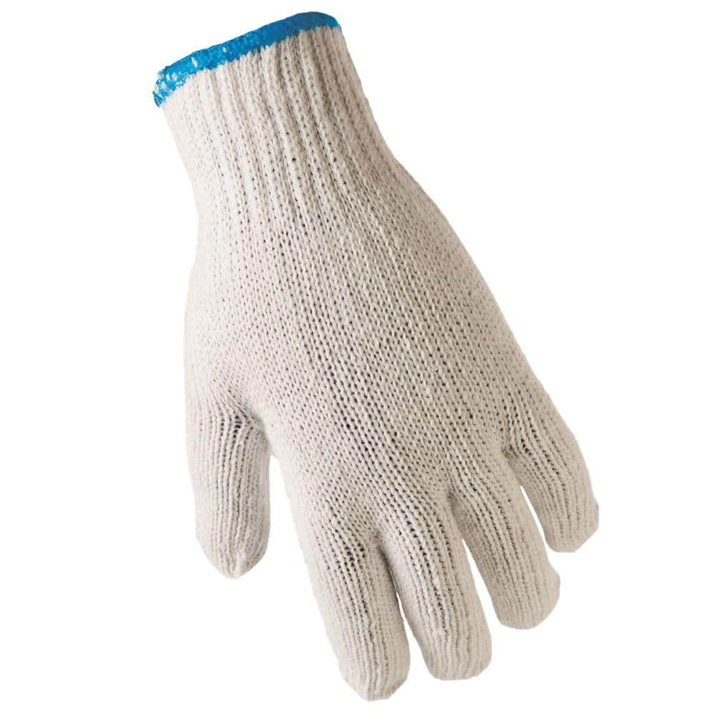 Poly/Cotton Glove MEDIUM (Yellow Trim) 12/PK